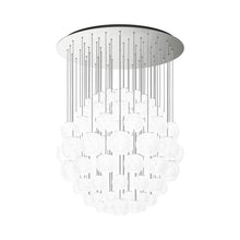 Load image into Gallery viewer, Oto Sp Sph Chandelier in Satin Nickel/White Striped.