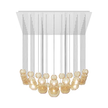 Load image into Gallery viewer, Oto Sp Sur Chandelier in Glossy White/Amber Striped.