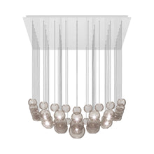 Load image into Gallery viewer, Oto Sp Sur Chandelier in Glossy White/Smoky Striped.
