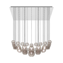 Load image into Gallery viewer, Oto Sp Sur Chandelier in Mirrored Steel/Smoky Striped.