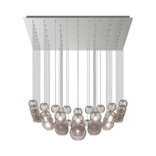 Load image into Gallery viewer, Oto Sp Sur Chandelier in Satin Nickel/Smoky Striped.