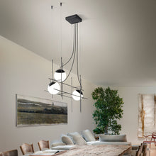 Load image into Gallery viewer, Plot Frame LED Pendant Light in dining room.