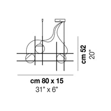 Load image into Gallery viewer, Plot Frame LED Pendant Light - line drawing.