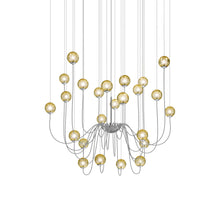 Load image into Gallery viewer, Puppet Chandelier in Amber Transparent/Glossy Chrome (24-Light).