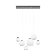 Load image into Gallery viewer, Puppet Linear Pendant Light in White Shaded/Matt Black (6-Light).