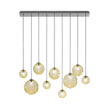 Load image into Gallery viewer, Puppet Linear Pendant Light in Amber Transparent/Matt Black (12-Light).