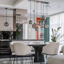 Load image into Gallery viewer, Puppet Linear Pendant Light in dining room.