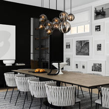 Load image into Gallery viewer, Puppet Linear Pendant Light in dining room.