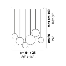 Load image into Gallery viewer, Puppet Linear Pendant Light - line drawing.