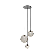 Load image into Gallery viewer, Puppet Multi Light Pendant Light in Smoky Transparent/Matt Black (3-Light).