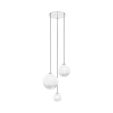 Load image into Gallery viewer, Puppet Multi Light Pendant Light in White Shaded/Glossy Chrome (3-Light).