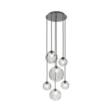 Load image into Gallery viewer, Puppet Multi Light Pendant Light in Crystal Transparent/Matt Black (6-Light).