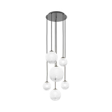 Load image into Gallery viewer, Puppet Multi Light Pendant Light in White Shaded/Matt Black (6-Light).