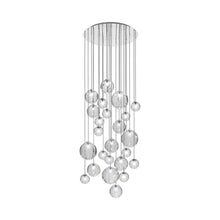 Load image into Gallery viewer, Puppet Multi Light Pendant Light in Crystal Transparent/Glossy Chrome (24-Light).