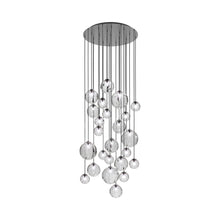 Load image into Gallery viewer, Puppet Multi Light Pendant Light in Crystal Transparent/Matt Black (24-Light).