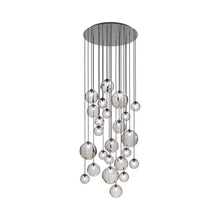 Load image into Gallery viewer, Puppet Multi Light Pendant Light in Smoky Transparent/Matt Black (24-Light).