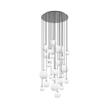 Load image into Gallery viewer, Puppet Multi Light Pendant Light in White Shaded/Matt Black (24-Light).