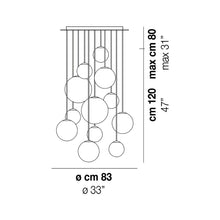 Load image into Gallery viewer, Puppet Multi Light Pendant Light - line drawing.