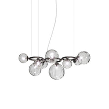 Load image into Gallery viewer, Puppet Ring Pendant Light in Matt Black Nickel/Crystal Transparent(35-Inch/9-Light).