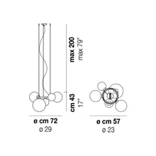 Load image into Gallery viewer, Puppet Ring Pendant Light - line drawing.
