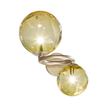 Load image into Gallery viewer, Puppet Ring Wall Light in Amber Transparent/Matt Gold 3.