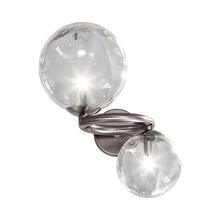 Load image into Gallery viewer, Puppet Ring Wall Light in Crystal Transparent/Matt Black Nickel.