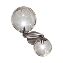 Load image into Gallery viewer, Puppet Ring Wall Light in Smoky Transparent/Matt Black Nickel.