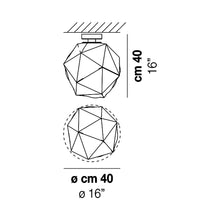 Load image into Gallery viewer, Semai Flush Mount Ceiling Light - line drawing.