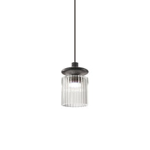 Load image into Gallery viewer, Tread LED Pendant Light in Matt Bronze/Crystal Transparent.