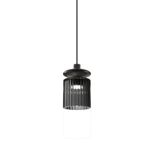 Load image into Gallery viewer, Tread LED Pendant Light in Matt Bronze/Smoky Transparent.