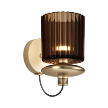 Load image into Gallery viewer, Tread Wall Light in Matt Gold/Burned Earth Transparent.