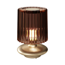 Load image into Gallery viewer, Tread Table Lamp in Matt Gold/Burned Earth Transparent.