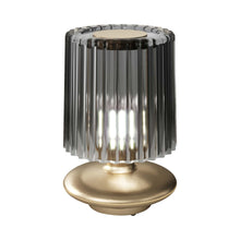 Load image into Gallery viewer, Tread Table Lamp in Matt gold/Smoky Transparent.