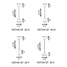 Load image into Gallery viewer, Withwhite Pendant Light - line drawing.