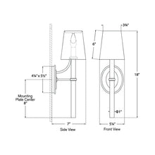 Load image into Gallery viewer, Abigail Wall Light - line drawing.