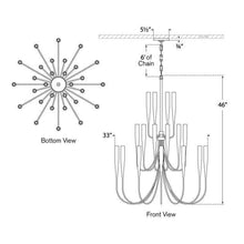 Load image into Gallery viewer, Acadia Chandelier - line drawing.
