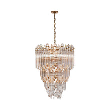 Load image into Gallery viewer, Adele Waterfall Chandelier in Hand-Rubbed Antique Brass (3-Tier).