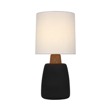 Load image into Gallery viewer, Aida LED Table Lamp in Porous Black/Natural Oak (Medium).
