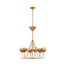 Load image into Gallery viewer, Alberto Chandelier in Antique Gold Leaf (1-Tier/Small).