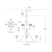 Load image into Gallery viewer, Alberto Chandelier - line drawing.