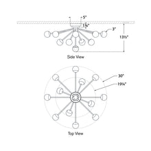 Load image into Gallery viewer, Alloway LED Flush Mount Ceiling Light - line drawing.