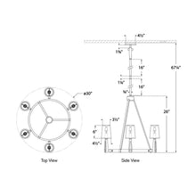Load image into Gallery viewer, Alpha Chandelier - line drawing.