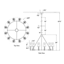 Load image into Gallery viewer, Alpha Chandelier - line drawing.