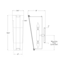 Load image into Gallery viewer, Alpine Bath Wall Light - line drawing.