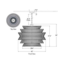 Load image into Gallery viewer, Antigua LED Chandelier - line drawing.
