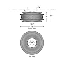 Load image into Gallery viewer, Antigua LED Semi Flush Ceiling Light - line drawing.