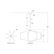 Load image into Gallery viewer, Appareil LED Chandelier - line drawing.