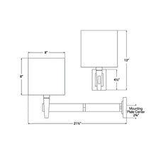 Load image into Gallery viewer, Architect's Swing Arm Wall Light - line drawing.