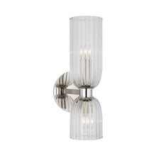 Load image into Gallery viewer, Asalea LED Bath Double Wall Light in Polished Nickel.