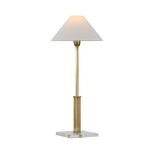Load image into Gallery viewer, Asher LED Table Lamp in Hand-Rubbed Antique Brass and Crystal.
